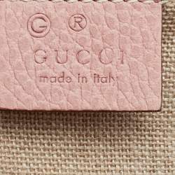 Gucci Light Pink Leather Dollar Small GG Charm Dome Bag