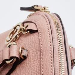 Gucci Light Pink Leather Dollar Small GG Charm Dome Bag