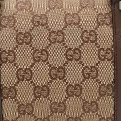 Gucci Beige/Brown GG Canvas and Leather Boston Bag
