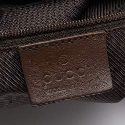 Gucci Beige/Brown GG Canvas and Leather Boston Bag