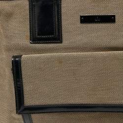 مملوكة مسبقًا Gucci Black Canvas and Patent Leather Front Pocket Tote