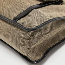 مملوكة مسبقًا Gucci Black Canvas and Patent Leather Front Pocket Tote