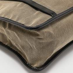 مملوكة مسبقًا Gucci Black Canvas and Patent Leather Front Pocket Tote