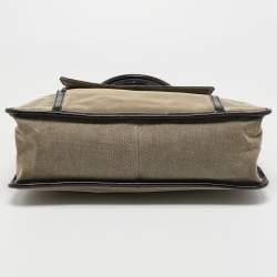 مملوكة مسبقًا Gucci Black Canvas and Patent Leather Front Pocket Tote