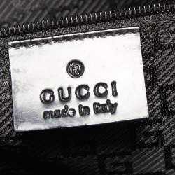 مملوكة مسبقًا Gucci Black Canvas and Patent Leather Front Pocket Tote