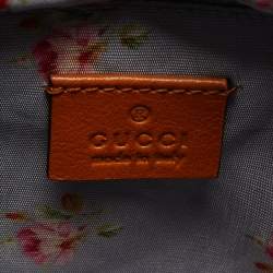 Pre Owned Gucci Brown Woven Rattan and Leather Cestino Wicker Bag