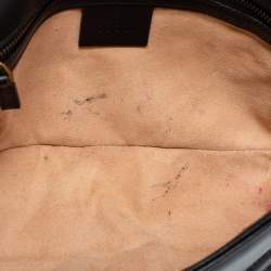 Pre Owned Gucci Black Matelassé Leather Small GG Marmont Shoulder Bag