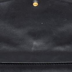 Pre Owned Gucci Black Matelassé Leather Small GG Marmont Shoulder Bag