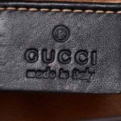 Pre Owned Gucci Black Leather Mini Web Chain Sylvie Top Handle Bag