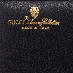Gucci Black GG Supreme Canvas and Leather Flap Continental Wallet