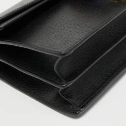 Pre Owned Gucci Black Leather Small Dionysus Web Shoulder Bag