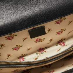 Pre Owned Gucci Black Leather Small Dionysus Web Shoulder Bag