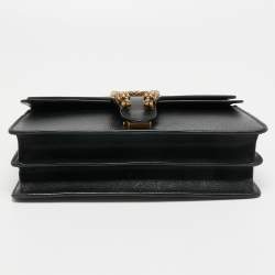 Pre Owned Gucci Black Leather Small Dionysus Web Shoulder Bag