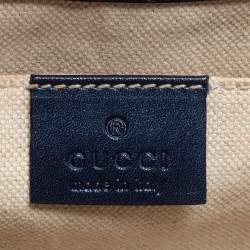 Pre Owned Gucci Blue Guccissima Patent Leather Small Emily Chain Shoulder Bag