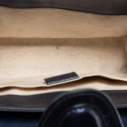 Pre Owned Gucci Blue Guccissima Patent Leather Small Emily Chain Shoulder Bag