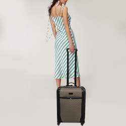 Gucci Beige/Ebony Diamante Supreme Canvas Four Wheel Carry-On Suitcase