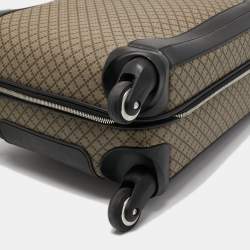 Gucci Beige/Ebony Diamante Supreme Canvas Four Wheel Carry-On Suitcase