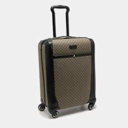 Gucci Beige/Ebony Diamante Supreme Canvas Four Wheel Carry-On Suitcase