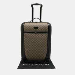 Gucci Beige/Ebony Diamante Supreme Canvas Four Wheel Carry-On Suitcase