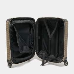 Gucci Beige/Ebony Diamante Supreme Canvas Four Wheel Carry-On Suitcase