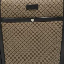 Gucci Beige/Ebony Diamante Supreme Canvas Four Wheel Carry-On Suitcase