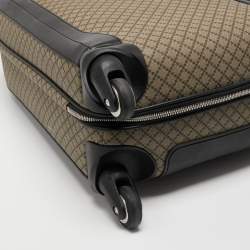 Gucci Beige/Ebony Diamante Supreme Canvas Four Wheel Carry-On Suitcase