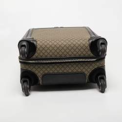 Gucci Beige/Ebony Diamante Supreme Canvas Four Wheel Carry-On Suitcase