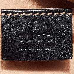 Pre Owned Gucci Black Matelasse Leather Leather GG Marmont Belt Bag