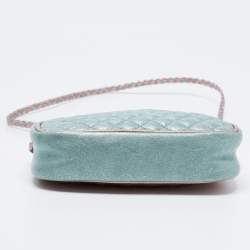 Pre Owned Gucci Metallic Pink/Green Leather Mini Trapuntata Zumi Shoulder Bag