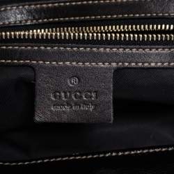 Pre Owned Gucci Black Patent Leather Medium Dialux Britt Tote