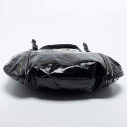 Pre Owned Gucci Black Patent Leather Medium Dialux Britt Tote