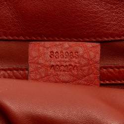 Pre Owned Gucci Orange Leather Braided Bamboo Flap Shoulder Bag