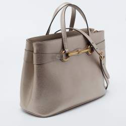 Pre Owned Gucci Metallic Leather Medium Bright Bit Tote