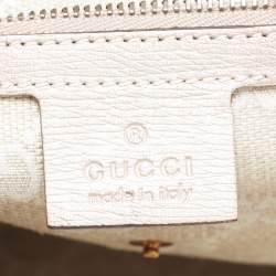 Pre Owned Gucci Metallic Leather Medium Bright Bit Tote