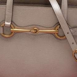 Pre Owned Gucci Metallic Leather Medium Bright Bit Tote