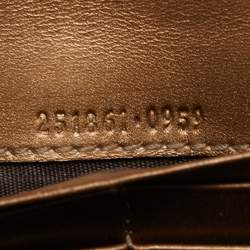 Gucci Metallic Brown Microguccisima Patent Leather Lovely Heart Continental Wallet