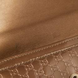 Gucci Metallic Brown Microguccisima Patent Leather Lovely Heart Continental Wallet