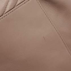 Pre Owned Gucci Dusty Pink Matelassé Leather Medium GG Marmont Chain Tote