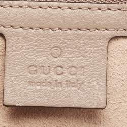 Pre Owned Gucci Dusty Pink Matelassé Leather Medium GG Marmont Chain Tote