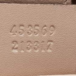 Pre Owned Gucci Dusty Pink Matelassé Leather Medium GG Marmont Chain Tote