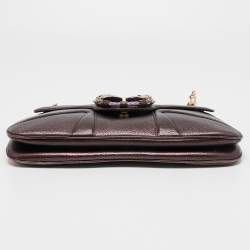 Pre Owned Gucci Purple Leather Limited Edition Tom Ford Dragon Shoulder Bag