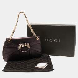 Pre Owned Gucci Purple Leather Limited Edition Tom Ford Dragon Shoulder Bag