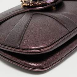 Pre Owned Gucci Purple Leather Limited Edition Tom Ford Dragon Shoulder Bag