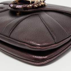 Pre Owned Gucci Purple Leather Limited Edition Tom Ford Dragon Shoulder Bag