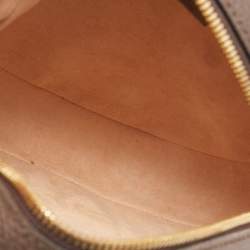 Gucci Brown GG Supreme Canvas and Leather Mini Ophidia Round Bag