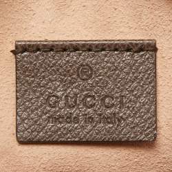 Gucci Brown GG Supreme Canvas and Leather Mini Ophidia Round Bag