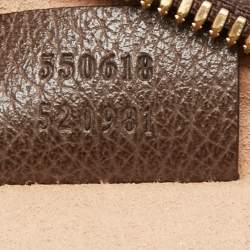 Gucci Brown GG Supreme Canvas and Leather Mini Ophidia Round Bag
