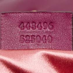 Pre Owned Gucci Purple Love Embroidered Matelassé Velvet Medium GG Marmont Shoulder Bag