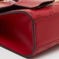Pre Owned Gucci Red Guccissima Leather Small Padlock Shoulder Bag