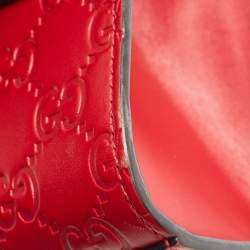 Pre Owned Gucci Red Guccissima Leather Small Padlock Shoulder Bag